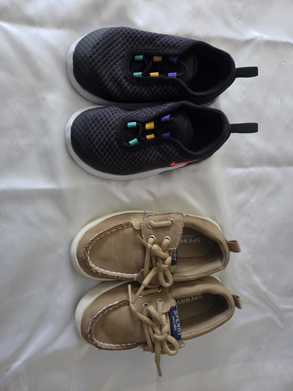 Sperry Tan Boat Shoes for Kids(sz 9) and NIKE sneakers(sz 8)